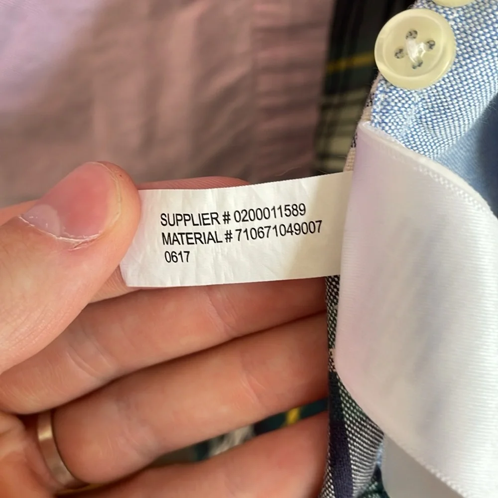 Vintage Ralph Lauren Men's Pink and Blue Patchwork Shirt - Picture 4 of 5